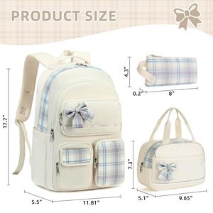 Stylish Waterproof Girls <b>Backpack</b> with <b>Lunch</b> Box and Multi-Compartment Design for School Travel and Daily Use - Product Image 3