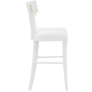 Britta Counter <b>Stool</b>  Linen and <b>Woven</b>/Wicker/Rattan/Cane matte white color Home & hotel Use bulk supplier - Product Image 3