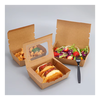 Boîtes cadeaux personnalisées pour aliments, en papier kraft uni, type boîte à pique-nique, pour l'emballage alimentaire