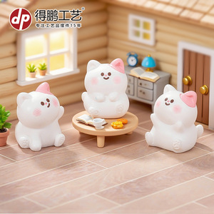 Figurines en résine de chatons Dp, lot de 4, décoration de bureau, ornement de salon - Product Image 4