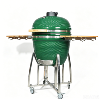 Barbecue au charbon de bois Auplex Kamado 23,5 pouces, de luxe, écologique, en acier inoxydable, avec chariot, pour le marché européen