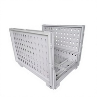 Chariot danois robuste et résistant à la corrosion pour serre, avec étagère réglable pour drainage de l'eau et base en acier perforé