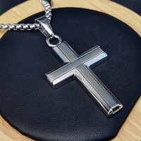 Collier avec pendentif croix en acier inoxydable 316L pour homme, résistant au ternissement, imperméable, bijoux chrétiens, cadeaux en forme de croix