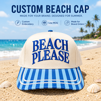 Casquette de baseball sportive personnalisée Dymf pour les vacances à la plage, broderie personnalisée, 5 panneaux, visière à rayures fines, coton, unisexe, réglable