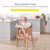Only B2B Boori EN14988 Chaise haute pour bébé en bois multifonctionnelle moderne 3 en 1 pour l'alimentation de bébé