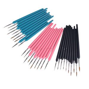 11 unids/set de pinceles de pintura de Arte de detalle, pincel de nailon con mango azul, pluma de dibujo de línea para Kit de suministro de arte - Product Image 6