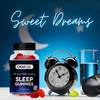 Complément alimentaire pour le sommeil OEM, gommes à la mélatonine avec vitamine D, magnésium et extrait de mélisse, aide à un sommeil plus long et plus profond