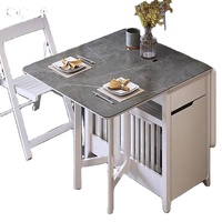 Petit ensemble de salle à manger multifonctionnel Table pliante avec 4 chaises