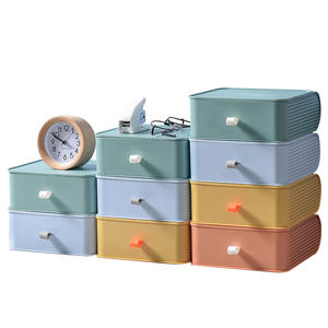 กล่องเก็บของบนโต๊ะทำงานแบบทันสมัย รูปทรงสี่เหลี่ยม สีพื้น มีฝาปิด สำหรับจัดระเบียบสำนักงาน แบบตั้งโต๊ะ รุ่น 0202 ผลิตที่ไถโจว - Product Image 3