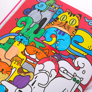 niños de color de impresión de los niños de estilo libre pintura <span class=keywords><strong>dibujo</strong></span> animal de papel para colorear gran garabateando libro - Product Image 3