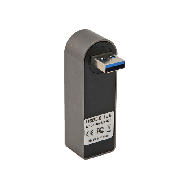 Usb Hub, 3-Port Aluminum Mini USB 3.0 Hub [90 Degree/180 Degree Rotatable] Fast