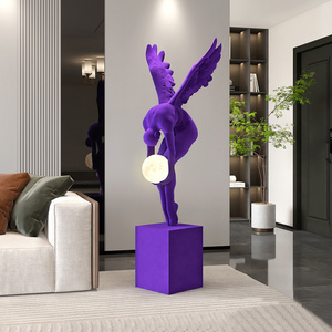Modern Luxury Abstract Art Figures Floor LED Lamp Resin Crafts Angle Sculpture for Home Decor Decoration for Living Room Gifts