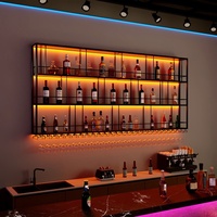 Meuble mural en fer pour bar, design panneau, présentoir à vin, vitrine d'art moderne, mobilier de maison réglable, pour restaurant et billard