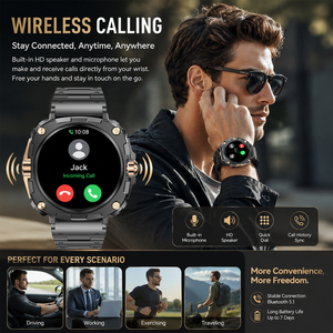 SENBONO AK71 สมาร์ทวอทช์แบบเต็มหน้าจอ IP67 การโทรแบบไร้สาย การแจ้งเตือนข้อความ การตรวจสอบการนอนหลับ อายุการใช้งานแบตเตอรี่ยาวนาน นาฬิกาสปอร์ต - Product Image 3