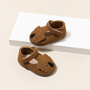 Chaussures plates Mary Jane pour bébés filles, chaussures non-épaisses pour les premiers pas, en cuir PU souple, type baskets pour berceau - Product Image 1