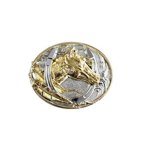Boucle de ceinture en alliage pour jeans, design ovale cheval, plaque à pression lisse, unisexe - Product Image 5