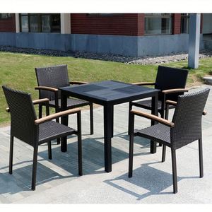 Chaises de salle à manger de patio de jardin de rotin imperméable de balcon de villa durable extérieure en alliage d'aluminium commercial - Product Image 5