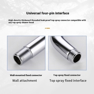 Chrome Plated Stainless Steel <strong>Shower</strong> Arm Embedded Nozzle <strong>Bracket</strong> Brushed Surface Bathroom Faucet Accessory <strong>Shower</strong> <strong>Heads</strong> Hose - Product Image 4