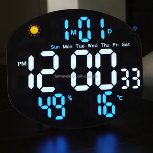 Lớn LED đồng hồ treo tường Thời tiết dự báo với lịch nhiệt độ và độ ẩm im lặng ánh sáng ban đêm Đồng hồ kỹ thuật số - Product Image 3