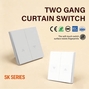 Interrupteur mural élégant pour la maison, 2 gangs, à toucher doux, certifié CE, sûr et durable, interrupteurs certifiés - Product Image 1