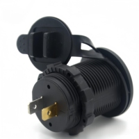 Prise de charge USB-A double 12V 24V à monter sur panneau, étanche, ronde, pour véhicule, yacht, bus, modification