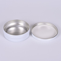 100 pièces Pots en aluminium blanc 15/20/30g, Boîtes en aluminium pour rangement de câbles, Contenants pour crème et cire 50g 100g, Pots à paillettes, Logo laser MC1351-WHITE
