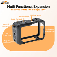 Boîtier de protection en alliage d'aluminium avec cadre d'extension et griffe porte-accessoire filetée 1/4 "-20 pour trépied, perche à selfie et caméra d'action 6