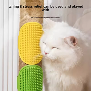 Ajustable perro gato aseo masaje picazón rascador cepillo de masaje de goma suave peine para perros gatos lavado mascota cepillo de baño - Product Image 4