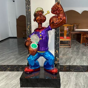 Statue de Popeye actuelle, Mme Oliver, fibre de verre, sculpture de dessin animé créative, artisanat en résine personnalisé - Product Image 2