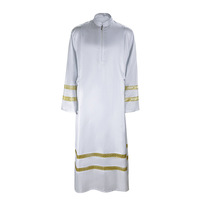 Robe de prêtre blanche, soutane, robe d'église, robe du Moyen-Orient, robe arabe, robe chrétienne, robe de prêtre catholique, robe de cosplay, robe de clergé