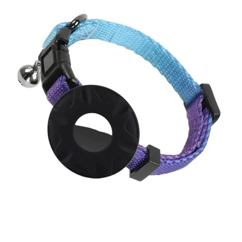 Tracker protective case pet collar Cat positioning training gradient rainbow collar