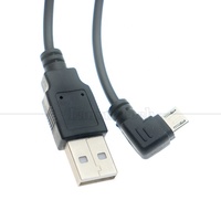 Câble d'extension de données et de charge USB 2.0 en cuivre pur, micro-B V8 vers USB 2.0, avec angle de 90 degrés (haut, bas, gauche, droite), pour ordinateur et écouteurs, 1M 2M 3M