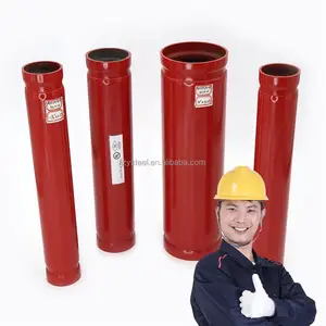 ASTM A53 Type E Grade B ERW Sch40 Red Painted Fire Protection Pipe Carbon Steel Tubes Weled Fire Sprinkler Fighting Round Pipe