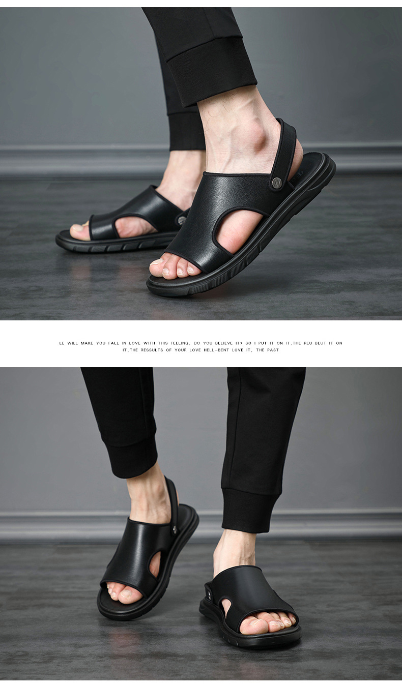 Men Slipper Sandal Shoes Summer Leather Sandals Men Beach Shoes Casual Slippers