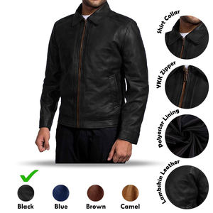 เสื้อแจ็คเก็ตหนังสำหรับผู้ชายเสื้อแจ็คเก็ตหนังแฟชั่นสำหรับผู้ชายเสื้อแจ็คเก็ตหนังแบบดั้งเดิม - Product Image 5