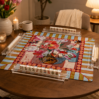 Tapis de mahjong en PVC de haute qualité, antidérapant, imperméable, protection de table pour jeux de mahjong européens et américains, jeux de cartes et de tuiles de poker