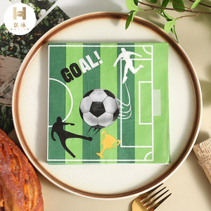 Football Series Printed Paper Napkins 33x33cm Themed Party Use - Product Image 1