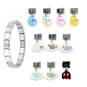 Kiss Me Cloud Charm Pendant Stainless Steel Zinc Alloy Fashion Bracelet Gift For Women Men Unisex Jewelry Spring 2024 - Product Image 5