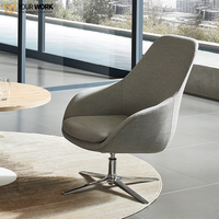 Canapé-fauteuil moderne et minimaliste pivotant à pieds en acier Mobilier confortable de salon et de bureau pour les repas et les loisirs