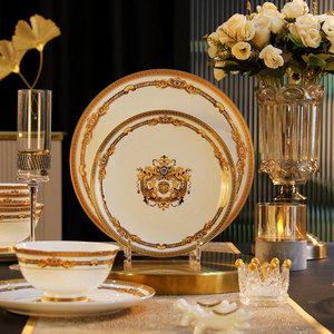 Service <span class=keywords><strong>de</strong></span> Table en Céramique <span class=keywords><strong>de</strong></span> Luxe 60 Pièces Style Européen, <span class=keywords><strong>Vaisselle</strong></span> en <span class=keywords><strong>Porcelaine</strong></span> Fine Dorée pour l'Aménagement <span class=keywords><strong>de</strong></span> la Maison et l'Hôtellerie - Product Image 2