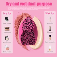 Nouvelle conception BS-MALL Éponge à maquillage pour fond de teint et poudre, logo personnalisé, motif léopard adorable, éponge douce pour le visage, blender de beauté