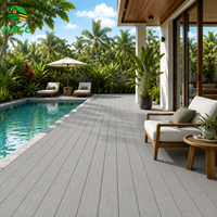 Planches de terrasse en composite WPC à grain de bois, très demandées pour l'aménagement extérieur de jardins, patios, terrasses, villas et zones piscine