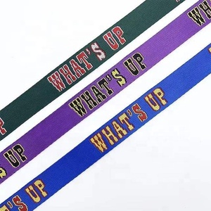 Custom Woven <strong>Jacquard</strong> <strong>Printed</strong> logo Recycled Thick Nylon Belt <strong>Webbing</strong> Strap for Dog Collar Luggage Backpack Bags <strong>Webbing</strong> - Product Image 4
