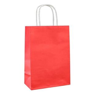 KUAIMA 15*8*21cm Small Business Retail Red Kraft Paper Gift Bags with Handles for Wedding Sacks Restaurant Takeout - Product Image 2