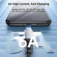 Câble en nylon de type C à type C 240W 6A pour charge rapide de téléphone portable