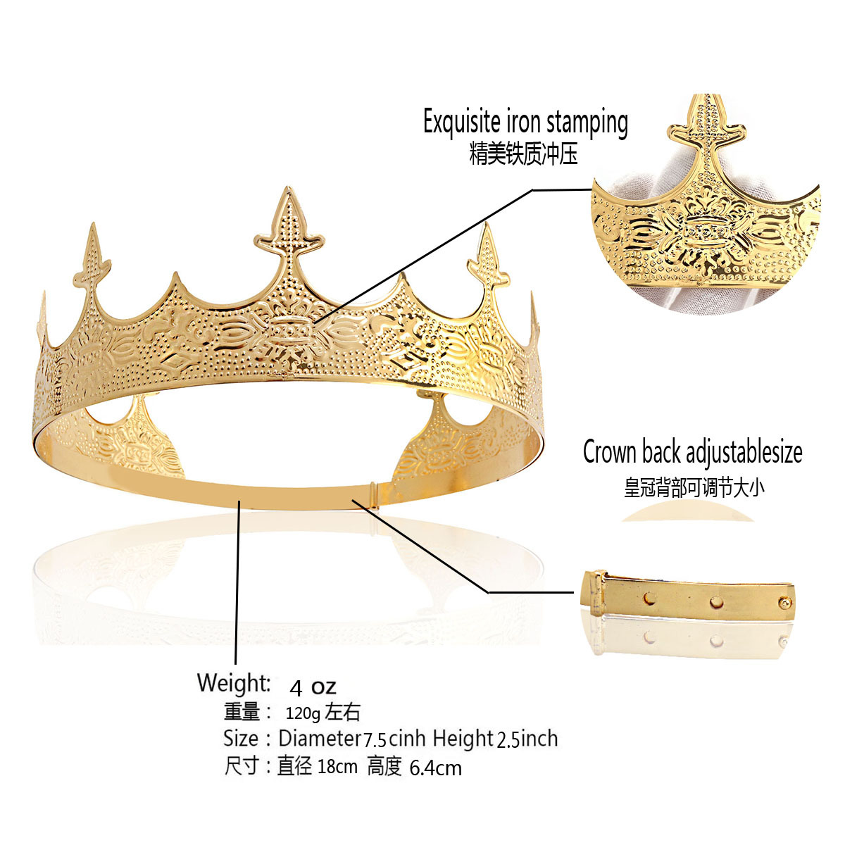Metal King Crown - Selecting Golden Crown Prince Retro