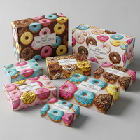 XJY Boîte d'emballage d'expédition en carton personnalisée Conception de beignets pour les aliments avec logo Manipulation de l'impression par stratification mate