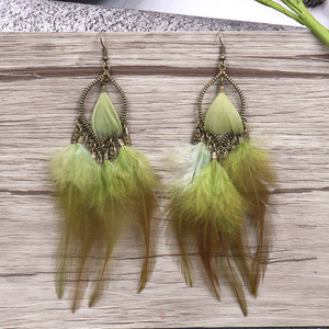 Boucles d'oreilles pendantes en alliage plaqué bronze antique, style bohème, bijoux de fête pour femmes, boucles d'oreilles pendantes tendance - Product Image 2
