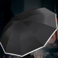 Parapluie Pliant Inversé Semi-Automatique Réfléchissant Anti-Vent 10K pour Adultes, Design Classique, 10K Baleines, Impression Logo UV
