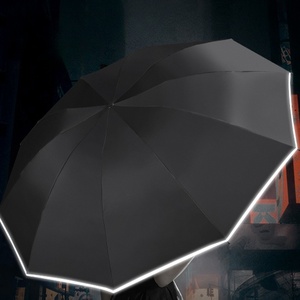 Ô dù gấp 3 tự động chống gió 10K, phản quang an toàn, dành cho người lớn, thiết kế cổ điển, 10 nan, in logo UV - Product Image 2